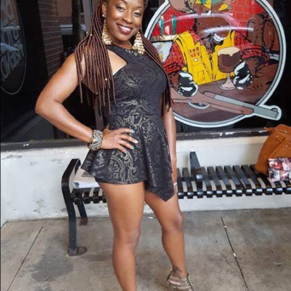 Black/Gold Skort Romper - Picture 4 of 4